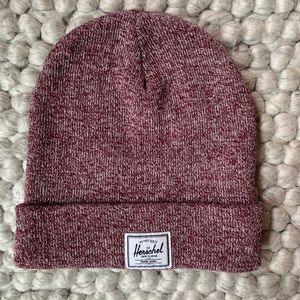 HERSCHEL Burgundy & White beanie